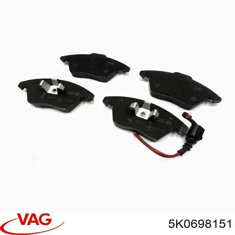 Купити 5K0698151 VAG Колодки гальмівні передні, дискові
