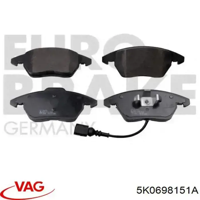 Купити 5K0698151A VAG Колодки гальмівні передні, дискові