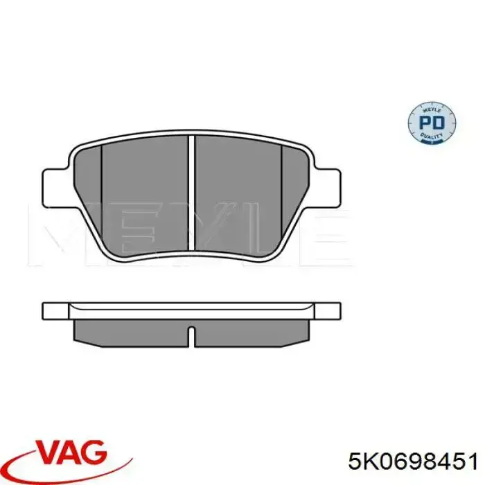 Купити 5K0698451 VAG Задні колодки