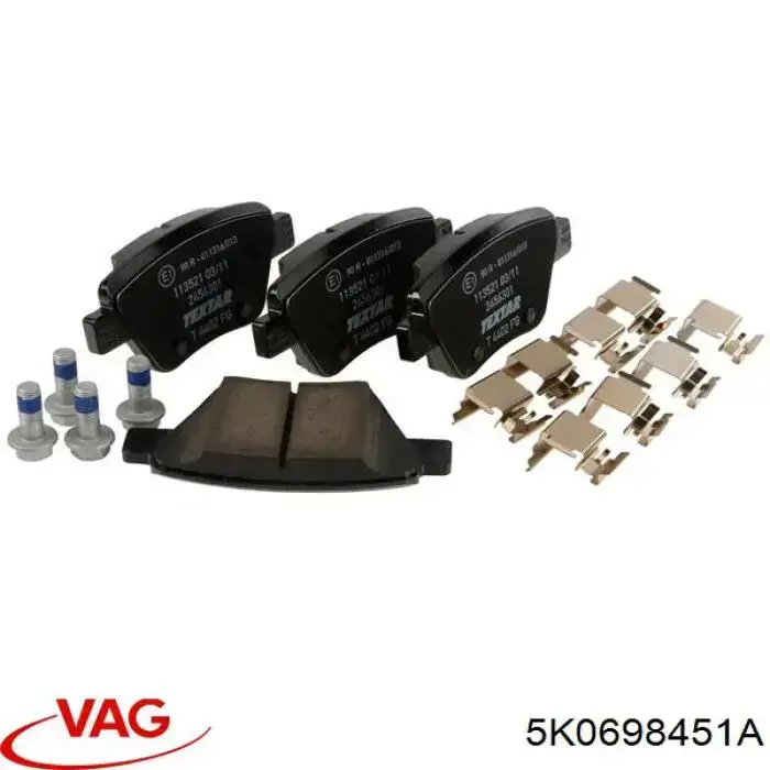 Задні гальмівні колодки VAG 5K0698451A ціна, від 16.66 USD
