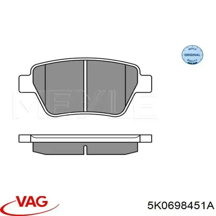 Купити 5K0698451A VAG Задні колодки