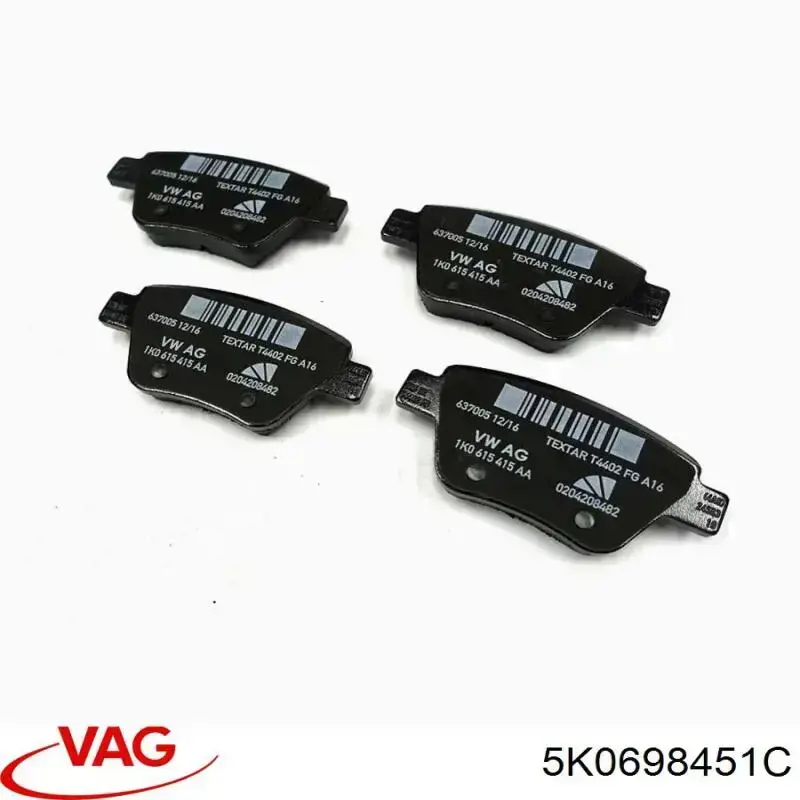 Купити 5K0698451C VAG Задні колодки