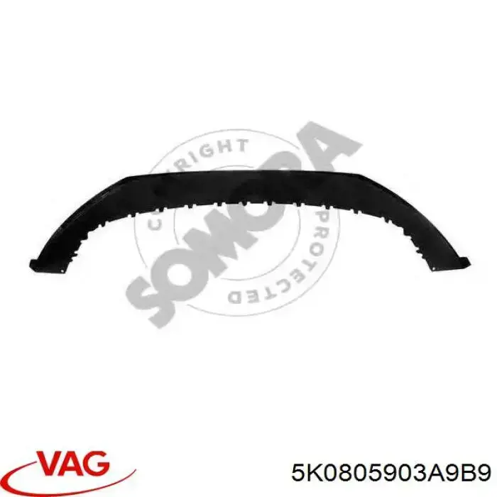 Захисна губа бампера переднього VAG 5K0805903A9B9 ціна, від 27.20 USD