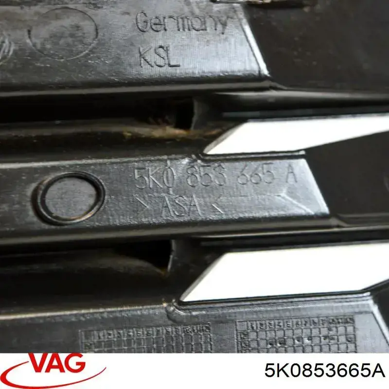 Заглушка, решітка протитуманних фар бампера переднього, ліва VAG 5K0853665A ціна, від 8.47 USD