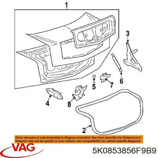 Облицювання порогу внутрішня, права VAG 5K08538569B9 ціна, від 101.30 USD
