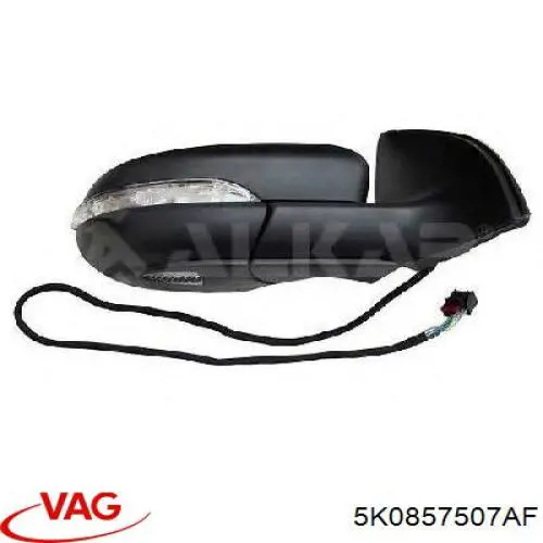 Купити 5K0857507AF VAG Бічне дзеркало заднього виду ліве
