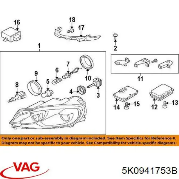 5K0941753B VAG Фари