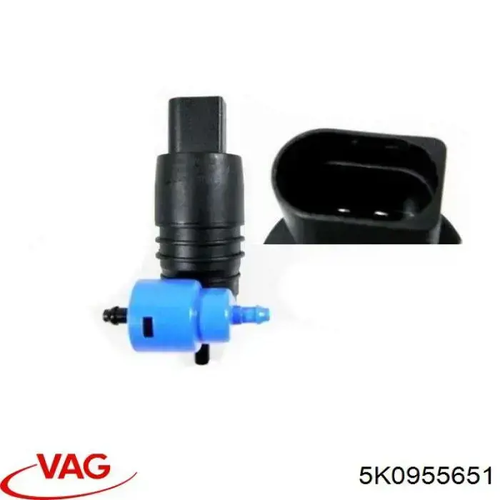 Насос-двигун омивача скла, перед/зад VAG 5K0955651