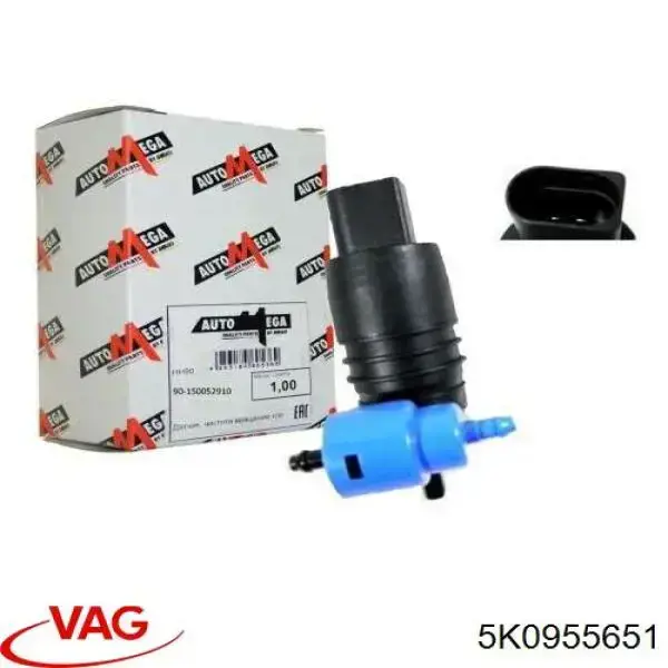 Купити 5K0955651 VAG Моторчик омивача скла передній/задній