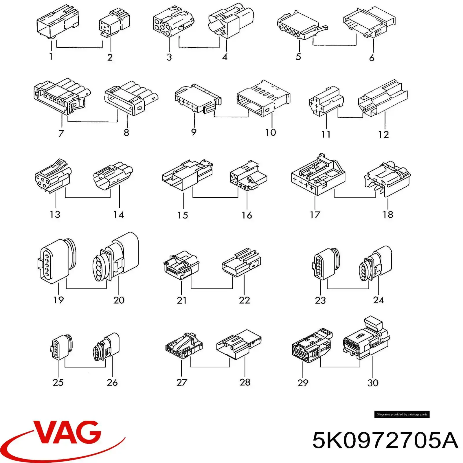  VAG 5K0972705A ціна, від 3.67 USD