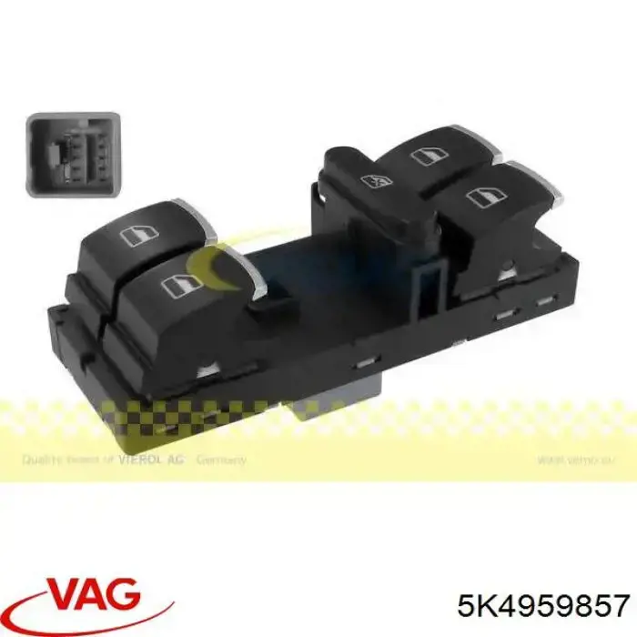 Кнопковий блок керування склопідіймачами передній лівий 5K4959857 VAG