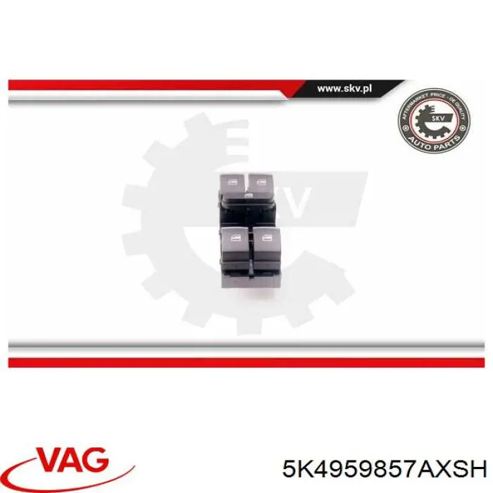 5K4959857AXSH VAG кнопковий блок керування склопідіймачами передній лівий