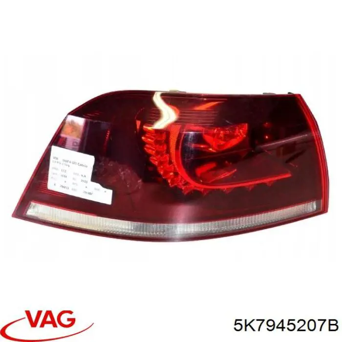 5K7945207B VAG Задній лівий зовнішній ліхтар