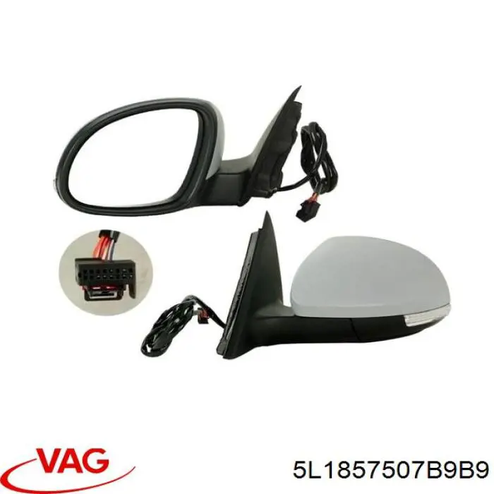 5L1857507B9B9 VAG Дзеркало заднього виду, ліве