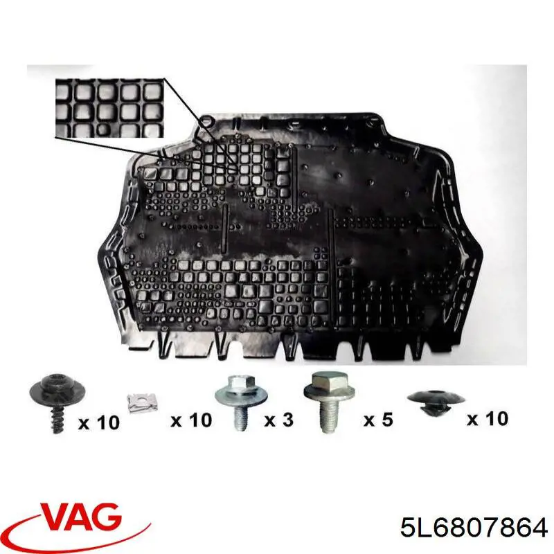 Купити 5L6807864 VAG Кронштейн бампера заднього, правий