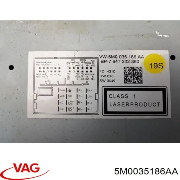 5M0035186AA VAG Штатна магнітола