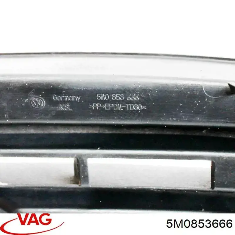 Заглушка/ решітка протитуманних фар бампера переднього, права 5M0853666 VAG