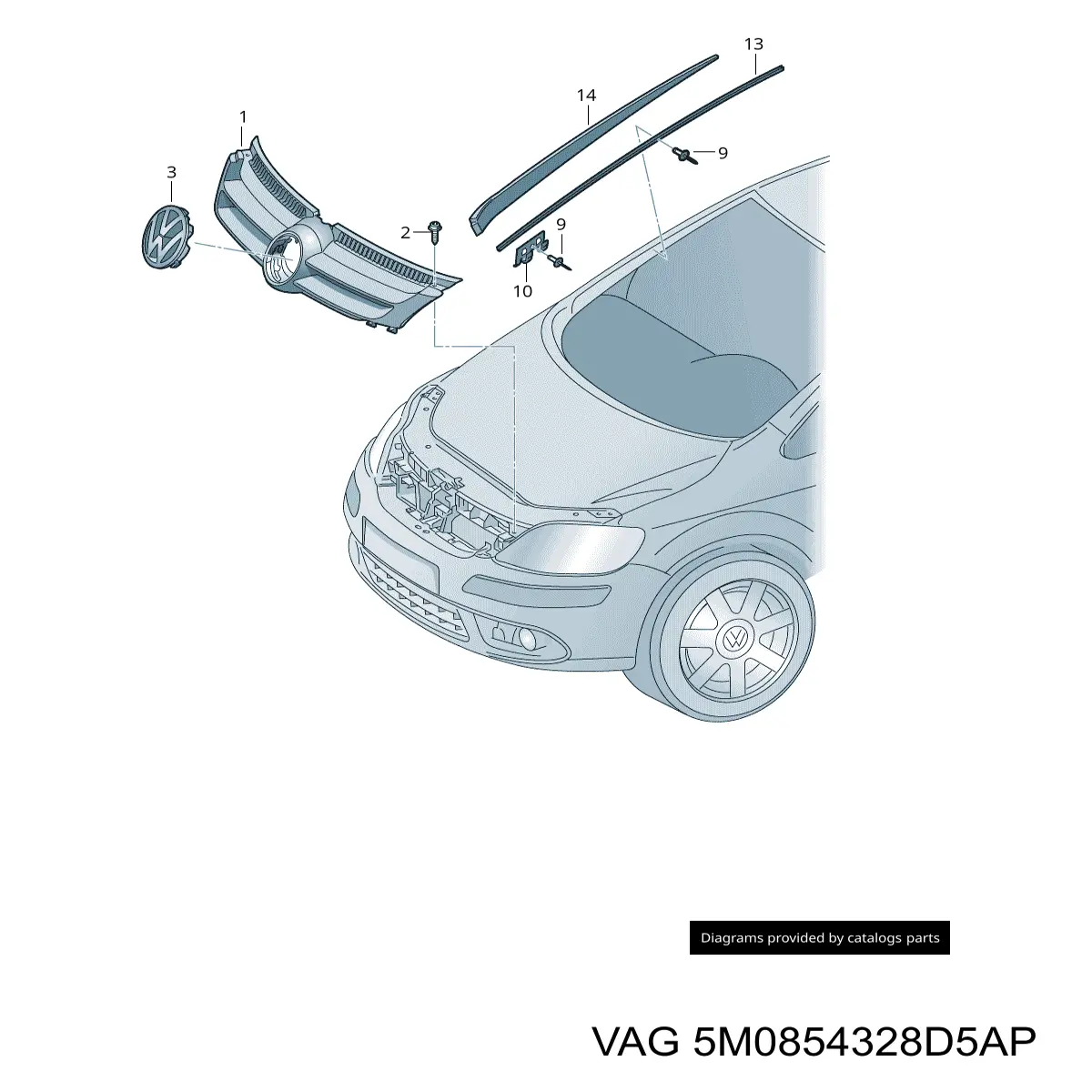  Молдинг лобового скла, правий Volkswagen Golf 