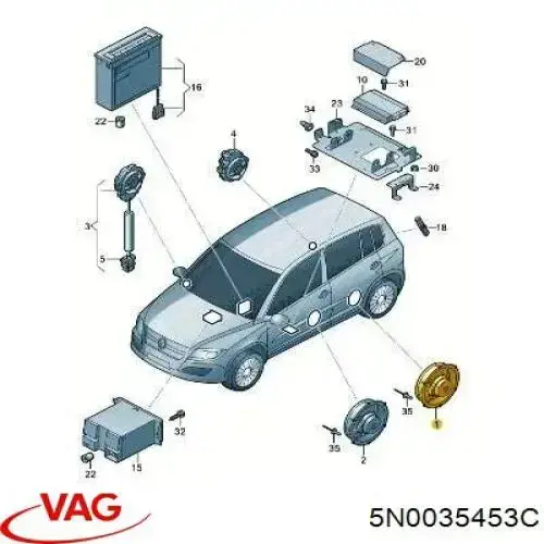 Динамік передньої двері VAG 5N0035453C