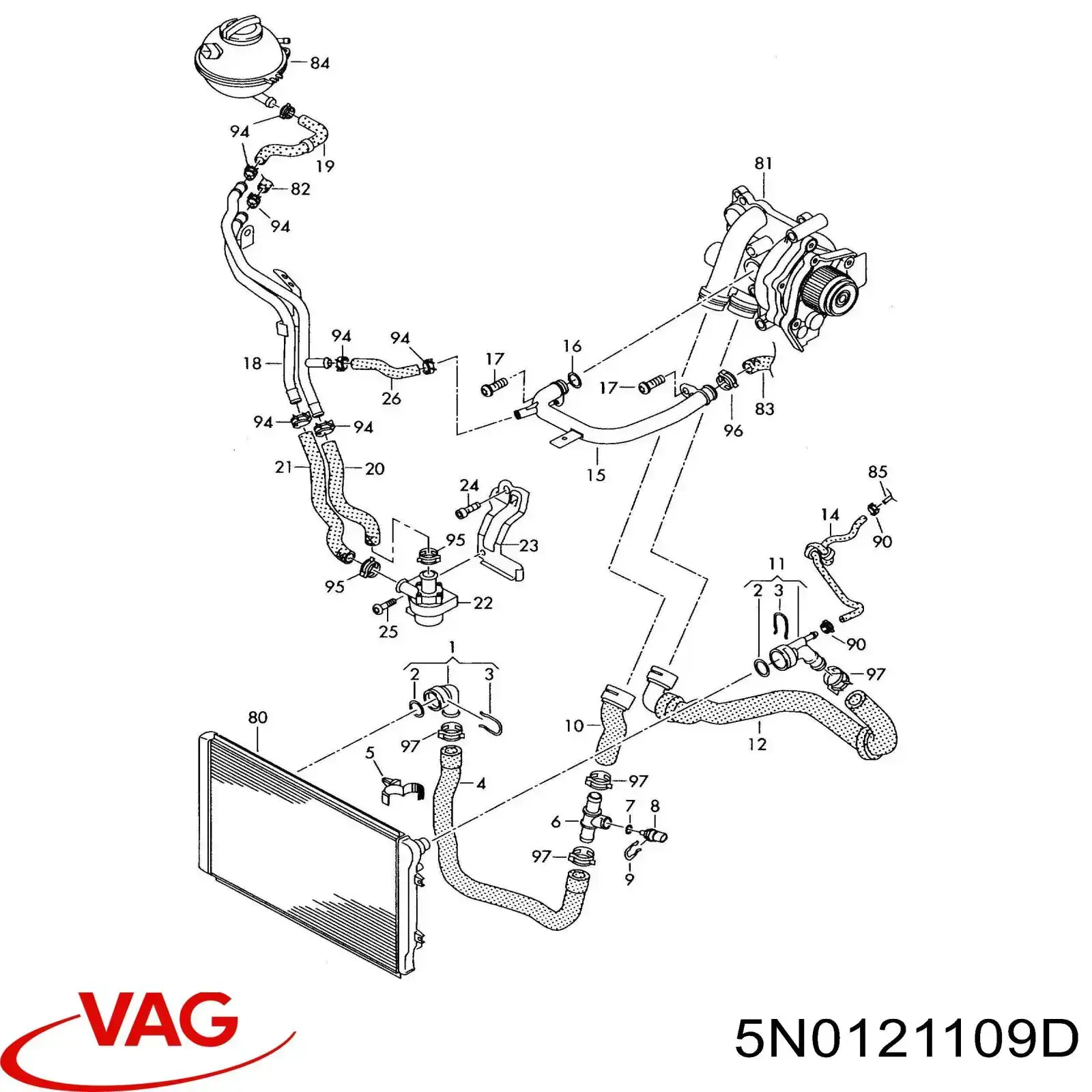 Шланг/патрубок системи охолодження VEMO/Vaico V106928 ціна, від 34.41 USD
