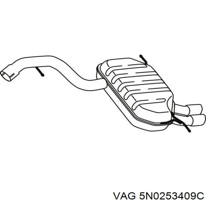 Глушник VAG 5N0253409C ціна, від 38.52 USD