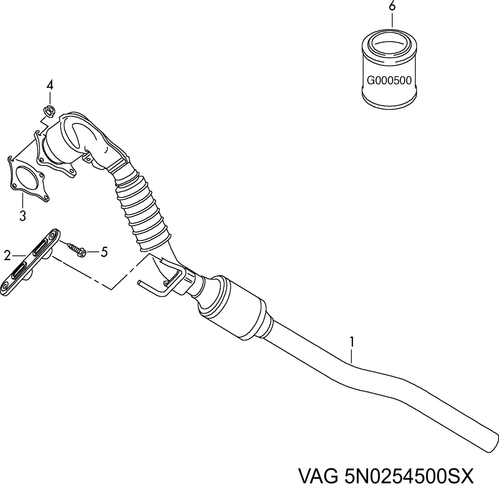 Купити 5N0254500SX VAG Перетворювач відпрацьованих газів