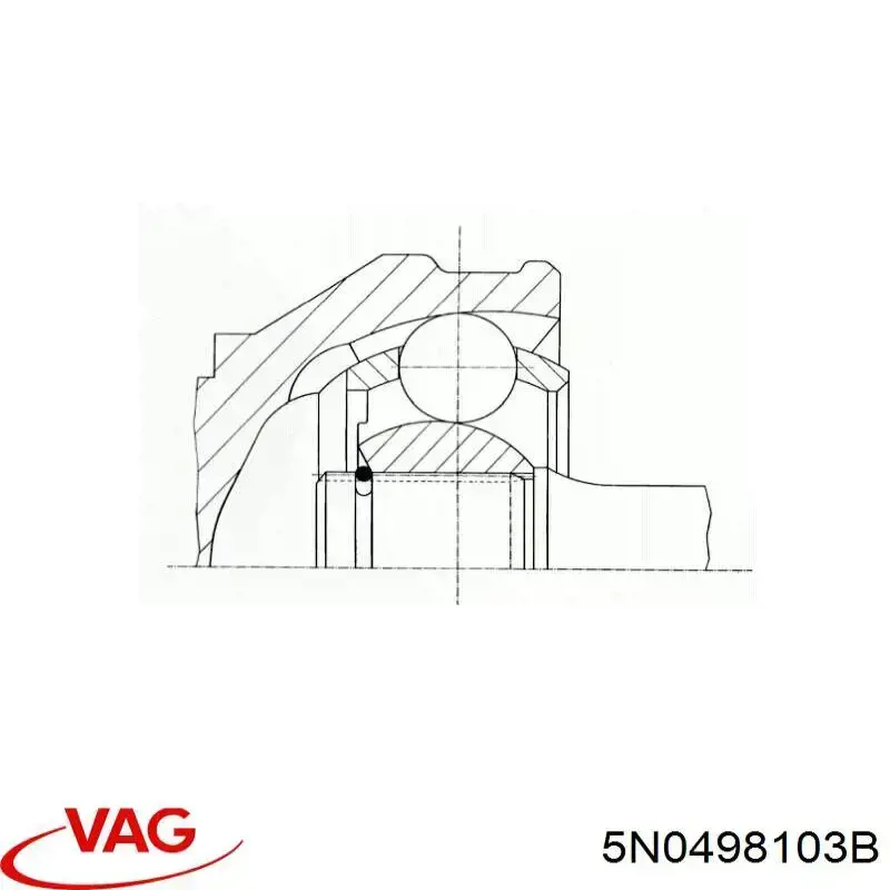 Купити 5N0498103B VAG Граната внутрішня, передня, ліва