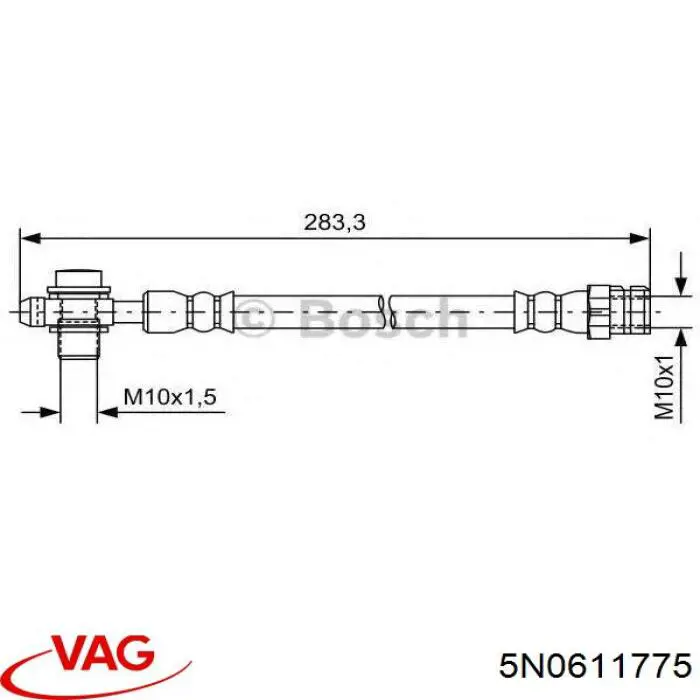 Купити 5N0611775 VAG Шланг гальмівний задній