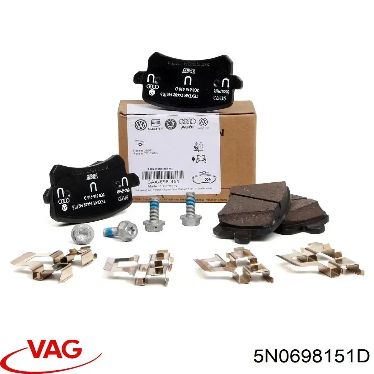 Купити 5N0698151D VAG Колодки гальмівні передні, дискові