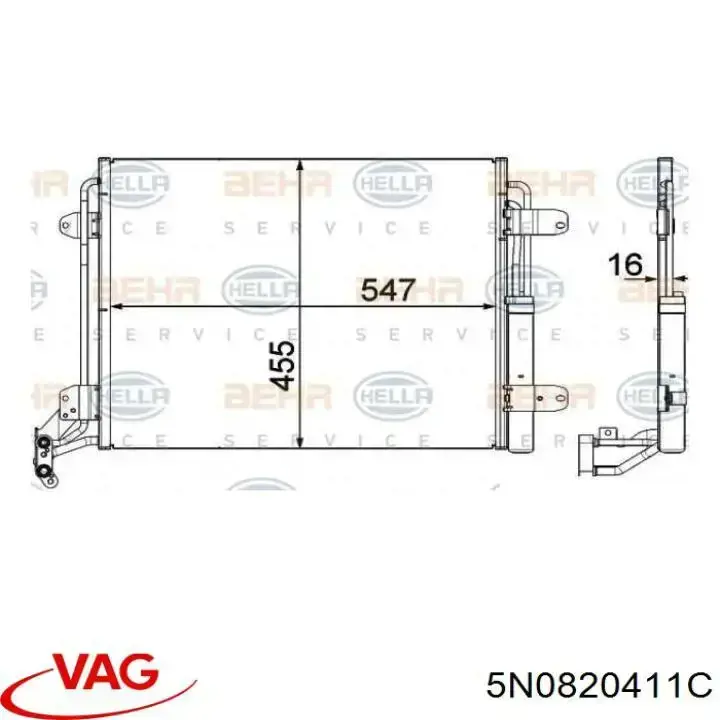 Купити 5N0820411C VAG Радіатор системи охолодження кондиціонера
