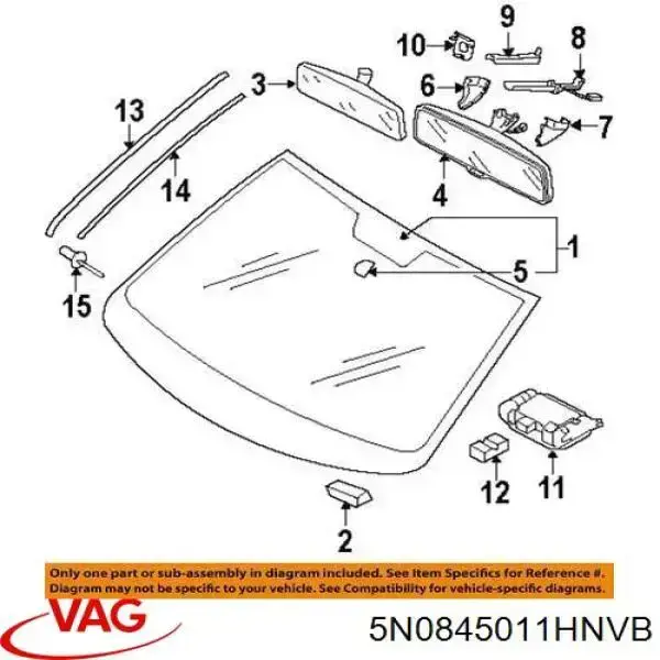 Купити 5N0845011H VAG Вікно вітрове