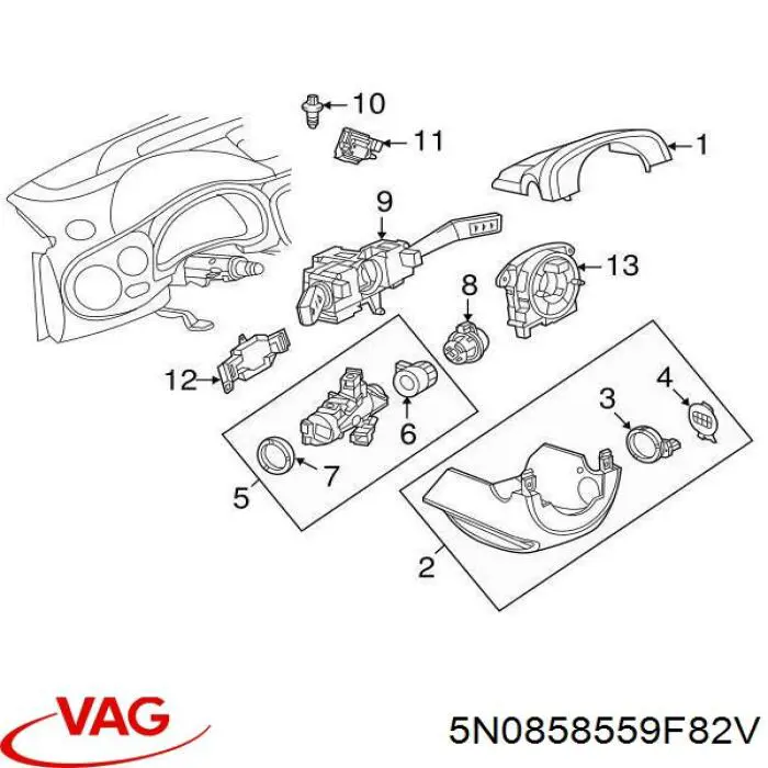  Захисний кожух кермового механізму Volkswagen Tiguan 1