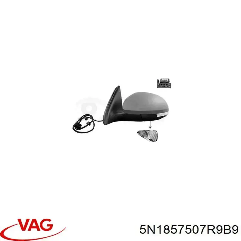 Ліве бічне дзеркало VAG 5N1857507R9B9 ціна, від 200.18 USD