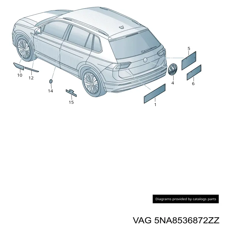 Купити 5NA853687 VAG Емблема кришки багажника, фірменнийзначок