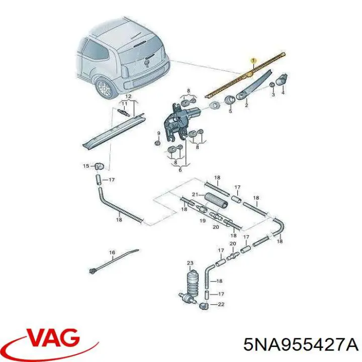Двірник задній VAG 5NA955427A