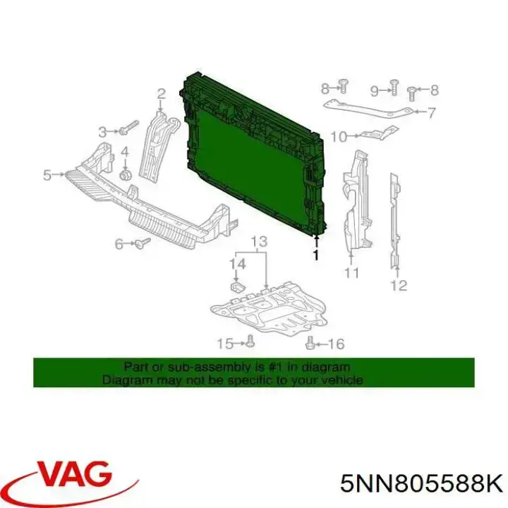 Купити 5NN805588K VAG Установча панель передня