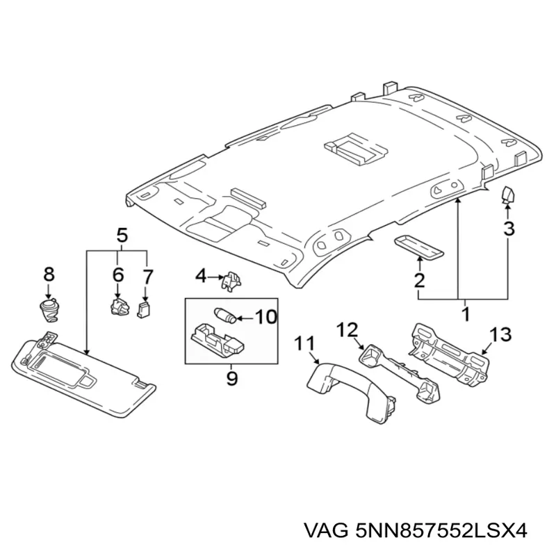 Купити 5NN857552LSX4 VAG Козирок сонцезахисний