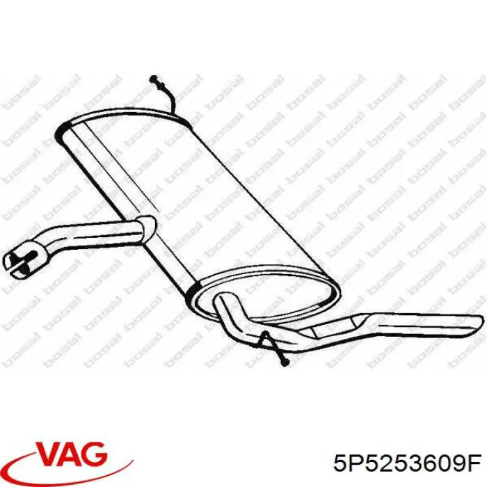 Глушник, задня частина 5P5253609F VAG