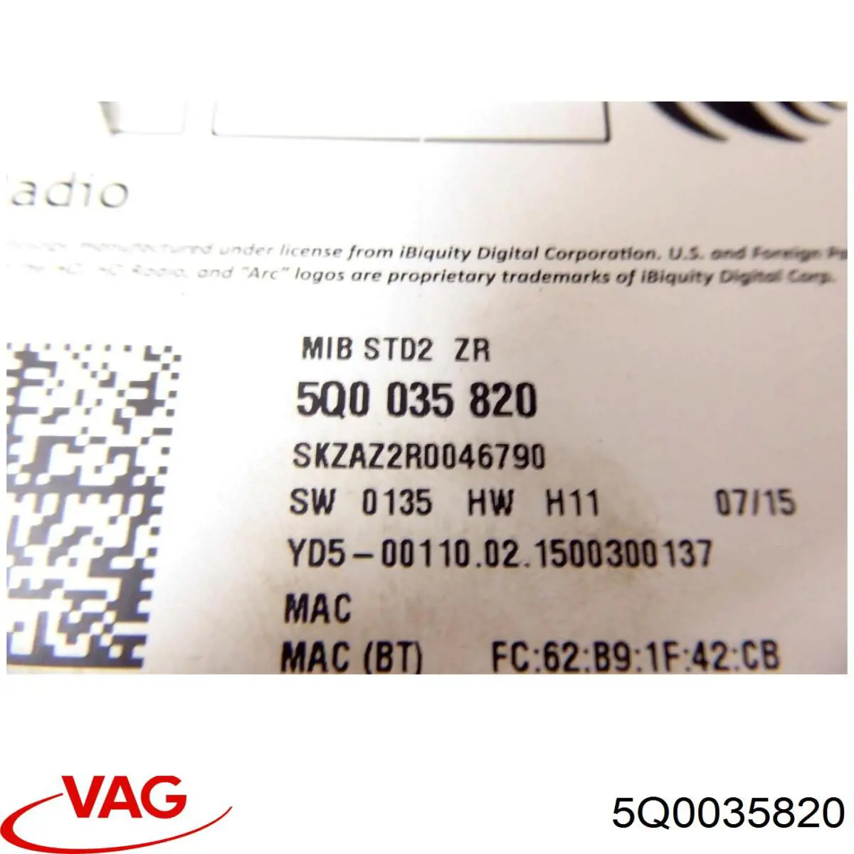 5Q0035820 VAG Блок керування мультимедійний