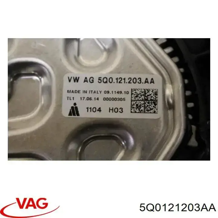 Купити 5Q0121203AA VAG Дифузор радіатора охолодження, в зборі з двигуном і крильчаткою