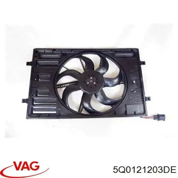 5Q0121203DE VAG дифузор радіатора охолодження, в зборі з двигуном і крильчаткою