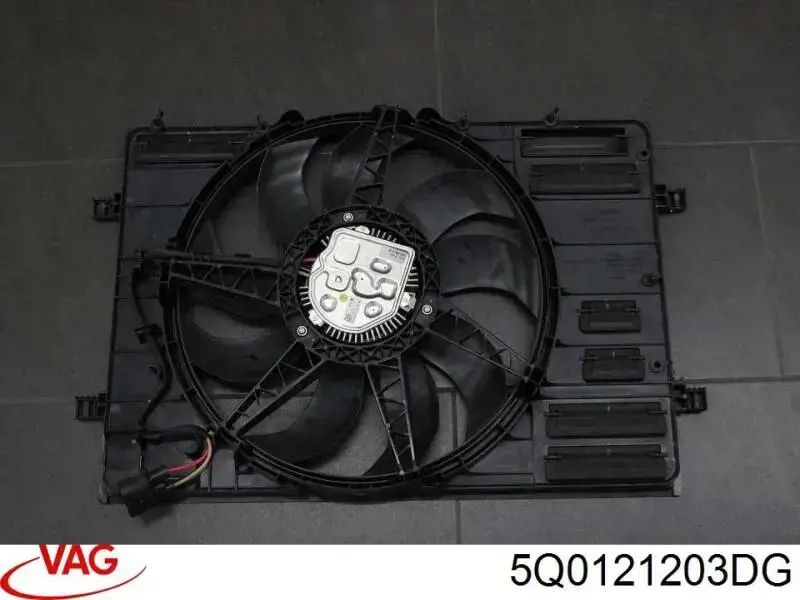 5Q0121203DG VAG Дифузор радіатора охолодження, в зборі з мотором і крильчаткою