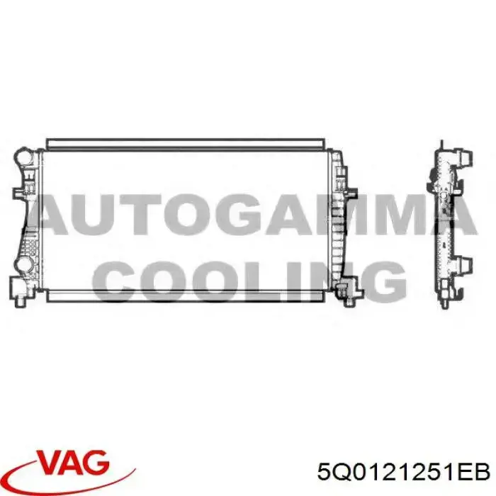 Купити 5Q0121251EB VAG Радіатор двигуна