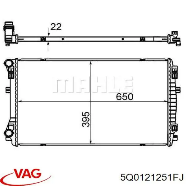 Купити 5Q0121251FJ VAG Радіатор двигуна