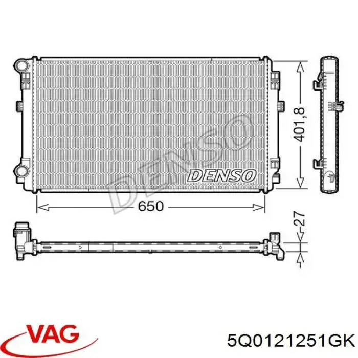 Радіатор основний VAG 5Q0121251GK ціна, від 80.11 USD