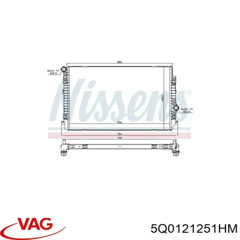 Радіатор основний VAG 5Q0121251HM ціна, від 153.78 USD