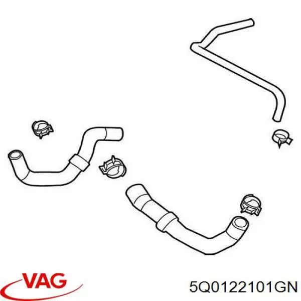 Купити 5Q0122101CF VAG Шланг/патрубок радіатора охолодження, верхній