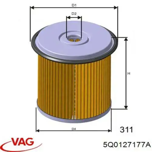Фільтр тонкого очищення палива VAG 5Q0127177A ціна, від 26.57 USD