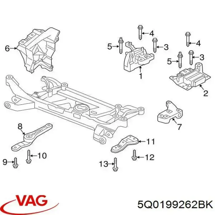 Права подушка двигуна VAG 5Q0199262BK ціна, від 39.54 USD