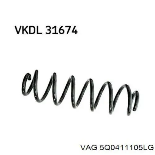 5Q0411105LH VAG Пружина амортизатора передняя